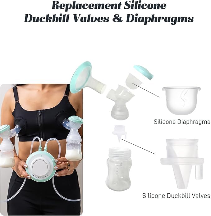 VANEST 6pack Duckbill Valves and 2pack Silicone Diaphragm Compatible with BabyBuddha, Zomee Z1/Z2 and Motif Medical Twist Breast Pumps Replacement Pump Parts/Accessories Breast Pump Accessories BPA Free - Image 2